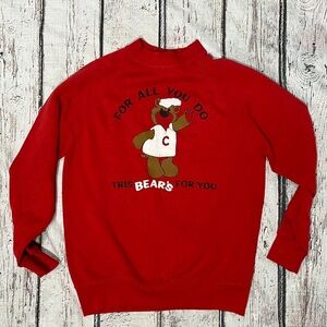 Vintage 80s This Bear's For You 1980s Crewneck Pullover Red Sweatshirt
